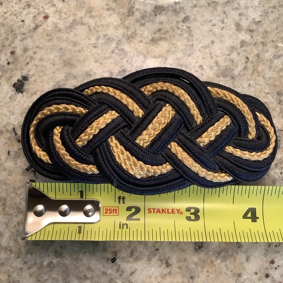 Vintage French Black and Gold/Tan Braided Hair Clip Beatrice Lissague - Picture 3 of 3